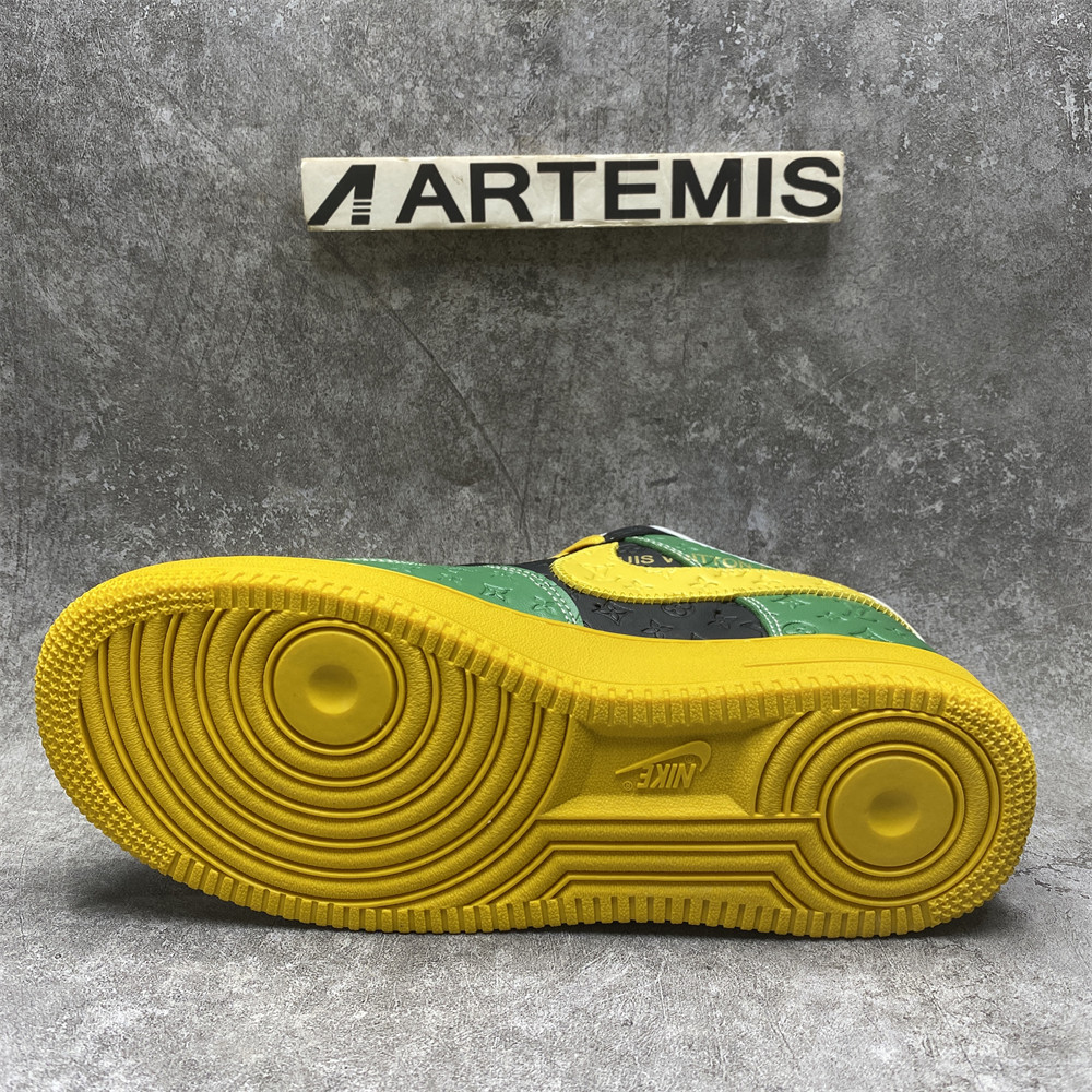 LV x Nike Air Force 1 yellow blue