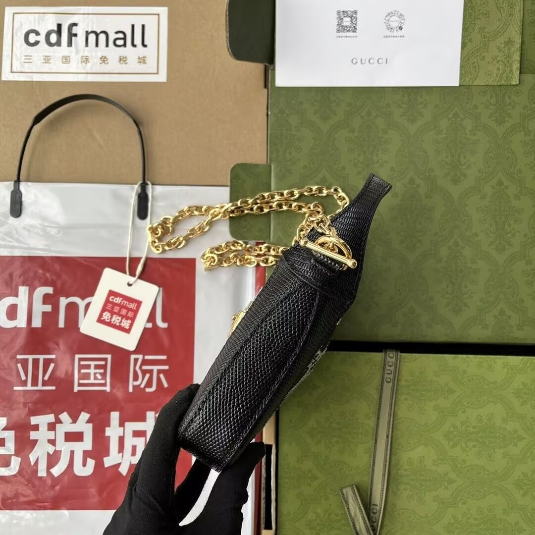 G*u*i jackie 1961 mini lizard shoulder bag 19x13x3cm