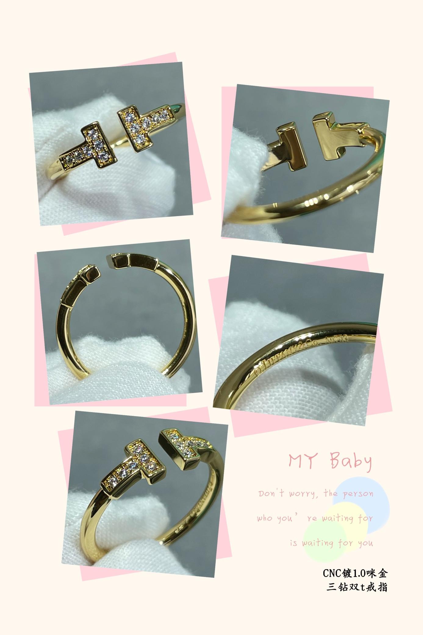 t*f*ny & co. double t Di*m*nd-banded ring