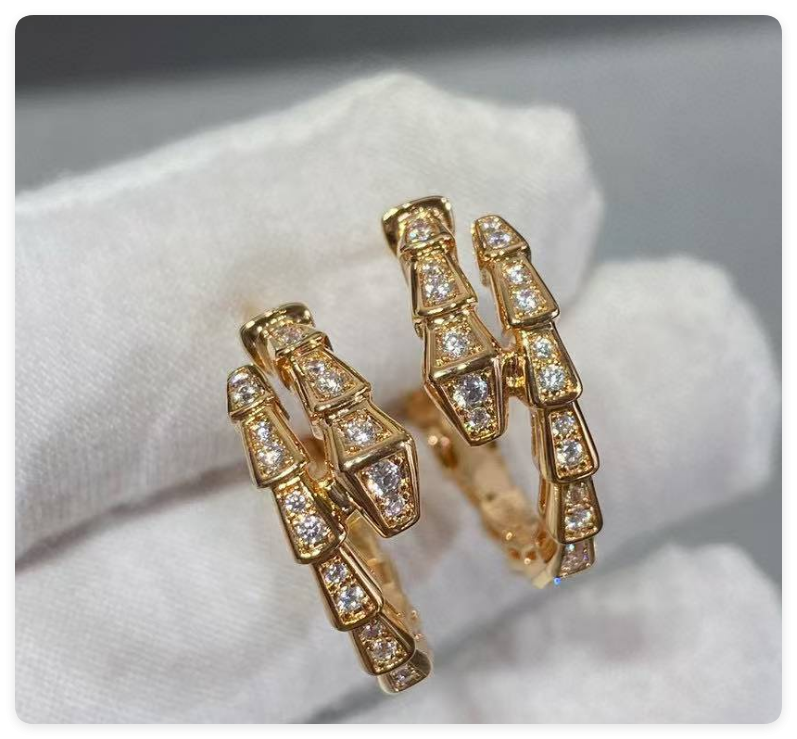 b*l*ai full-Di*m*nd snake earrings