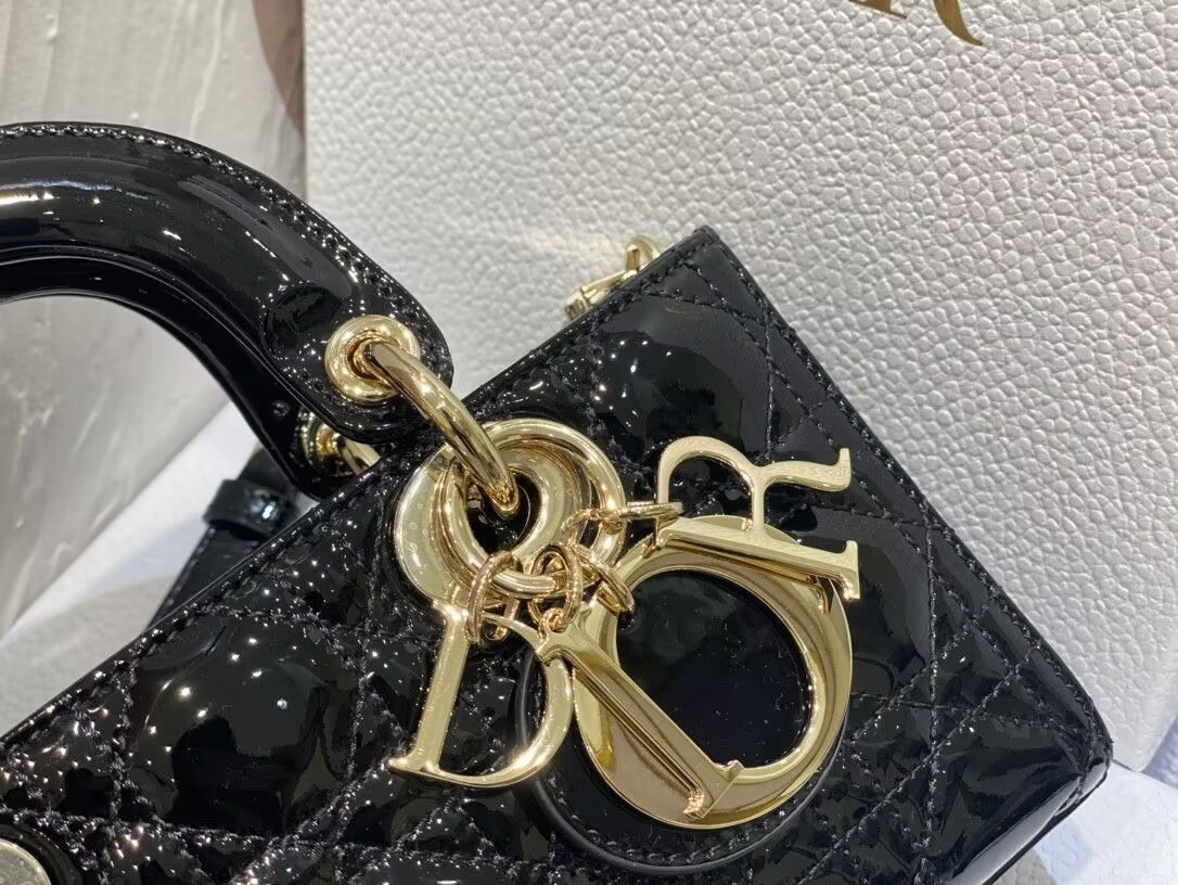 D*or small lady d-joy bag black  22x6x12cm