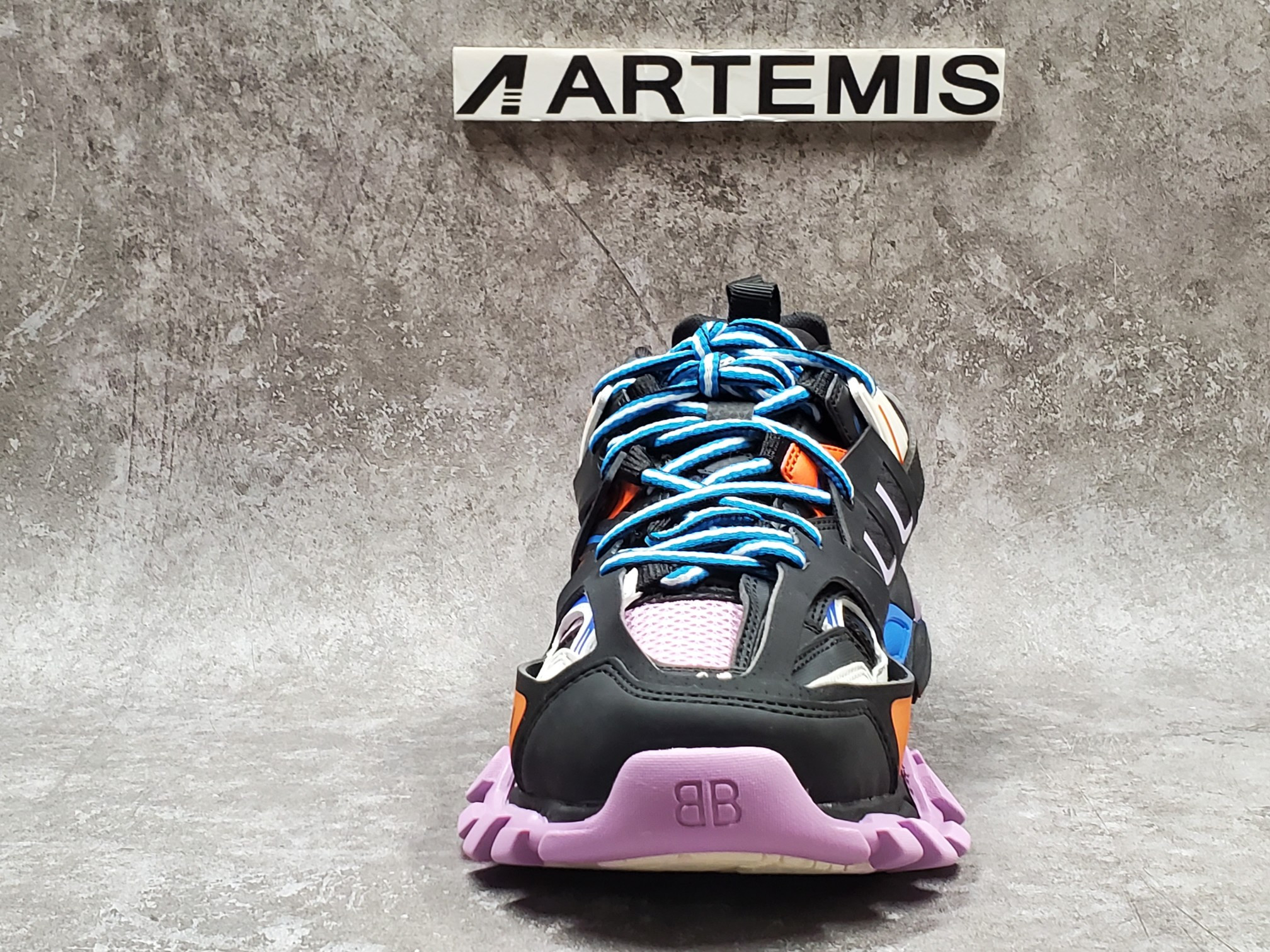 Balenciga Track Trainers Black Orange