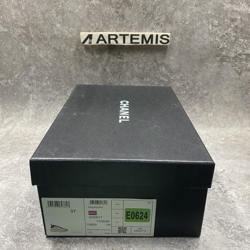 Ch*el white ivory cc sneakers