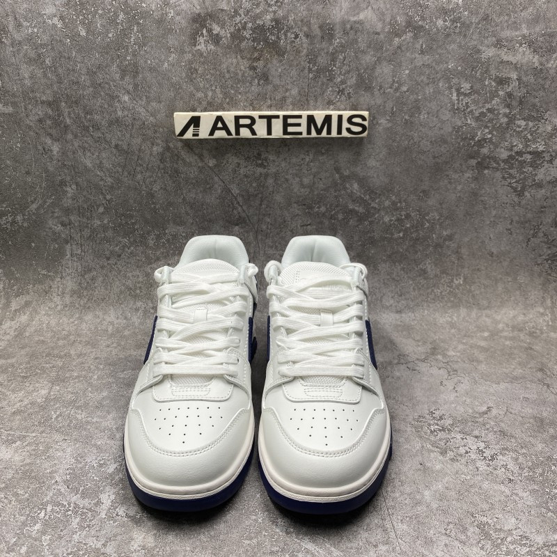 OFF-WHITE Out Of Office OOO Low Tops White White Navy Blue