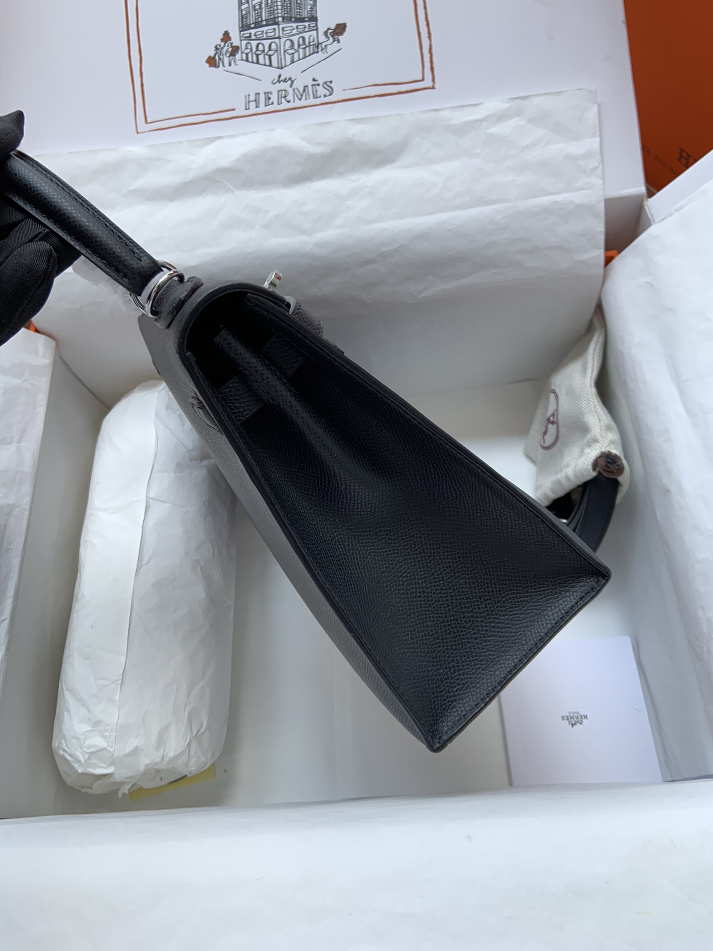 HERMÈS Kelly Silver-tone Hardware 25 28