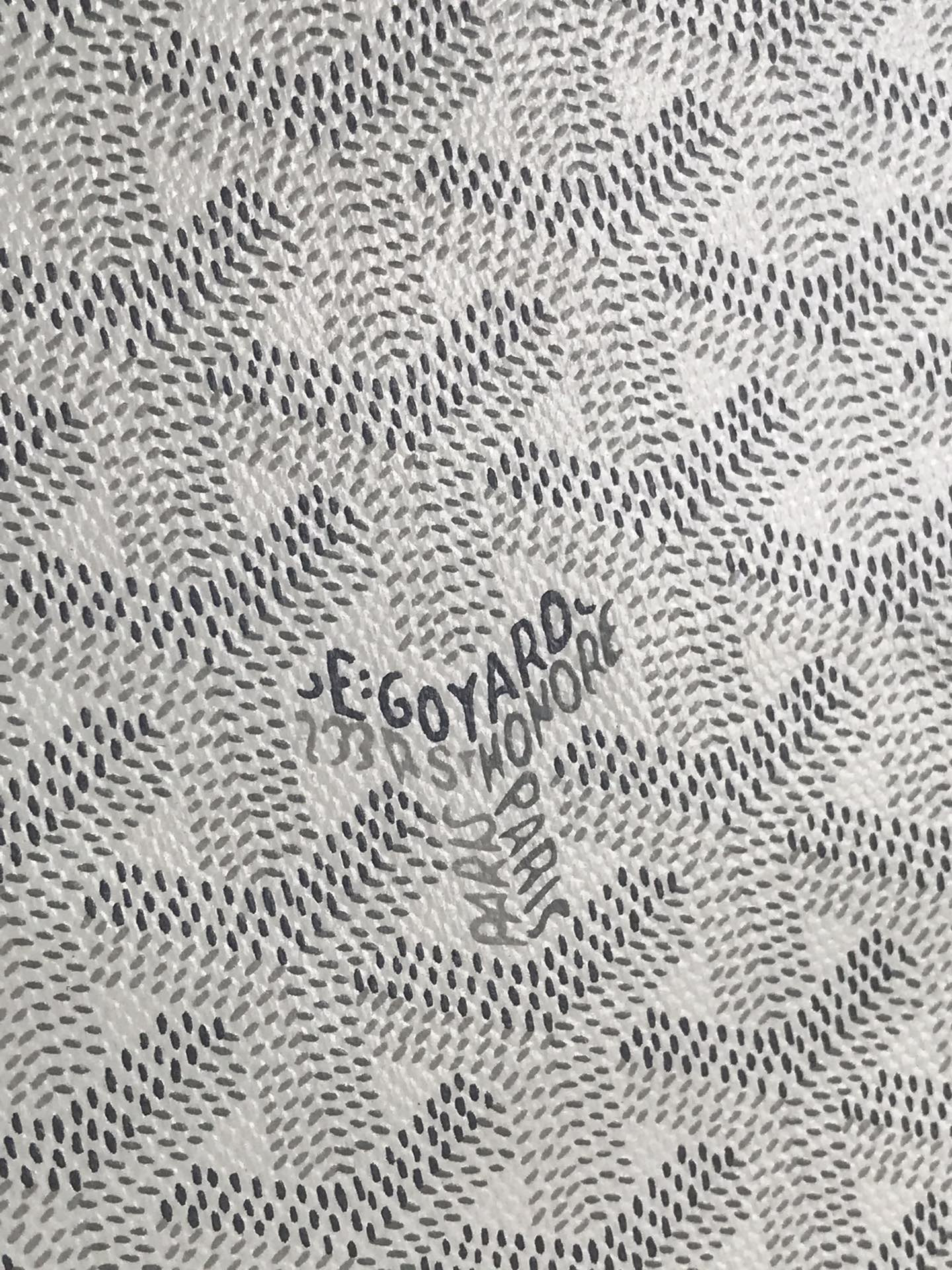 Go*ard Go*ardine white senat mm pouch palladium hardware 36x26x0.5cm